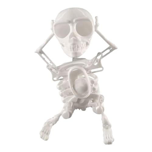 predolo Tanzende Skelettfigur zum Aufziehen, lustiges tanzendes Skelettspielzeug für Themenpartys, Weiß von predolo
