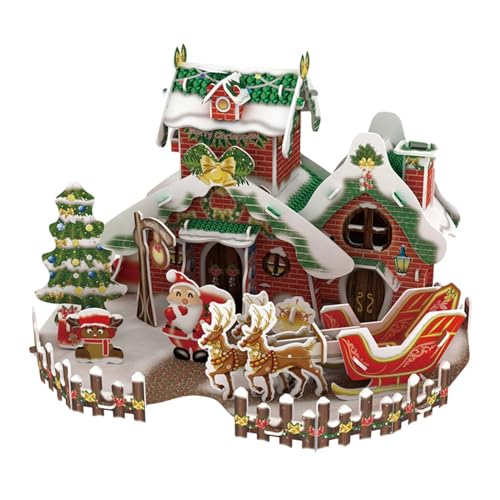 predolo Weihnachten Puzzle Puppenhaus Modell Kinder Konstruktion Spielzeug Ornament Hütte Gebäude für Erwachsene Kinder Halloween Dekor, Stil b von predolo