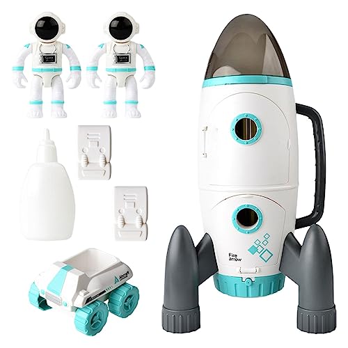 predolo Weltraumabenteuer-Spielzeug, interaktives Shuttle mit Astronautenfiguren, Rakete schwarz von predolo
