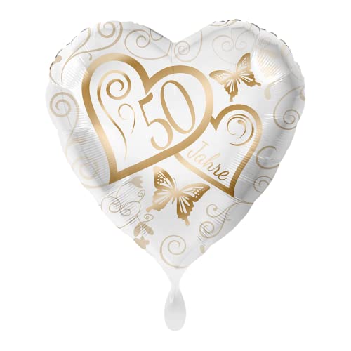 1 Folienballon Goldene Hochzeit Herz ca. 43 cm ungefüllt Ballongas geeignet 1 Folienballon Goldene Hochzeit Herz ca. 43 cm ungefüllt Ballongas geeignet von Premioloon