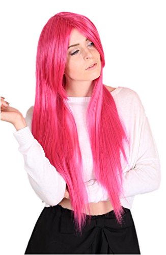 Prettyland Damen 80cm Pink Glatt Hitzefest Fasching Halloween lang-haar Perücke Wig Hot-Pink C116 Prettyland Damen 80cm Pink Glatt Hitzefest Fasching Halloween lang-haar Perücke Wig Hot-Pink C116 von prettyland