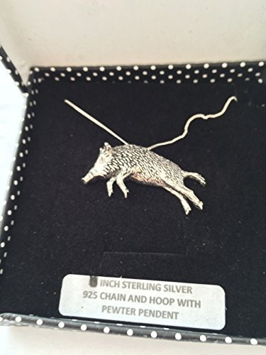 A55 Auftreten von Wildschwein echtes Anhänger 925 Sterling Silber Halskette handgefertigt 45,7 cm Kette mit prideindetails Geschenkbox von prideindetails