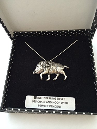 A71 Wildschwein 4 Anhänger echt 925 Sterling Silber Halskette Handarbeit 50,8 cm Kette mit prideindetails Geschenk-Box A71 Wildschwein 4 Anhänger echt 925 Sterling Silber Halskette Handarbeit 50,8 cm Kette mit prideindetails Geschenk-Box von prideindetails