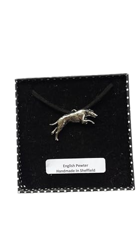 D19 Greyhound in englischer Zinn 3d Anhänger auf einer Kordel Schwarz Halskette handgefertigt 41 cm & verstellbar mit Stolz In Details D19 Greyhound in englischer Zinn 3d Anhänger auf einer Kordel Schwarz Halskette handgefertigt 41 cm & verstellbar mit Stolz In Details von prideindetails