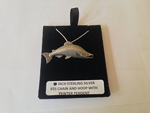 F19 groß lachs Anhänger echt 925 Sterling Silber Halskette Handarbeit 45,7 cm Kette mit prideindetails Geschenk-Box F19 groß lachs Anhänger echt 925 Sterling Silber Halskette Handarbeit 45,7 cm Kette mit prideindetails Geschenk-Box von prideindetails