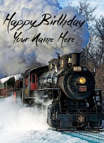 Geburtstagskarte Dampflokomotive Z220 Happy Birthday A5 Personalisierte Grußkarte von prideindetails