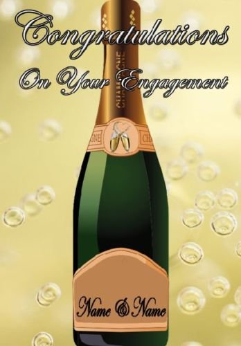 Personalisierte Glückwunschkarte zur Verlobung, Champagnerflasche, refPIDXX7 Personalisierte Glückwunschkarte zur Verlobung, Champagnerflasche, refPIDXX7 von prideindetails