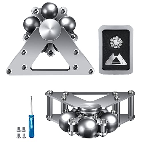 primaniacs Riesenrad Fidget Spinner, Schreibtisch Spielzeug Spin mit Ständer, Metallrahmen Edelstahl Glattes Lager, Space Silber, Freizeit Unterhaltung Spinning Dekompression Geschenk Kreisel von primaniacs