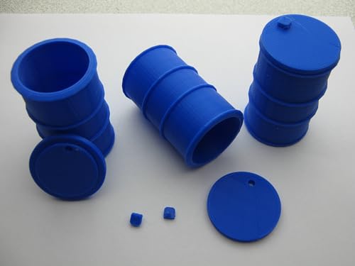 3 Fässer als Set, Modellbauartikel, 1:16-1:18, 1:22,5-1:24, 1:32-1:35, 1:43-1:45 (1:22,5-1:24, Blau) von pripa