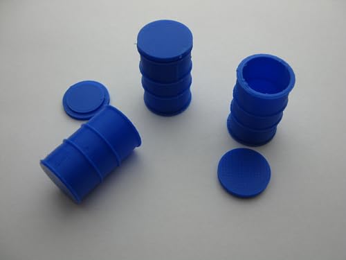 pripa 3 Fässer als Set, Modellbauartikel, 1:16-1:18, 1:22,5-1:24, 1:32-1:35, 1:43-1:45 (1:32-1:35, Blau), kein Kinderspielzeug, für Erwachsene geeignet von pripa