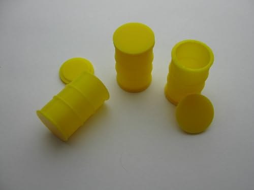 3 Fässer als Set, Modellbauartikel, 1:16-1:18, 1:22,5-1:24, 1:32-1:35, 1:43-1:45 (1:32-1:35, Gelb) von pripa