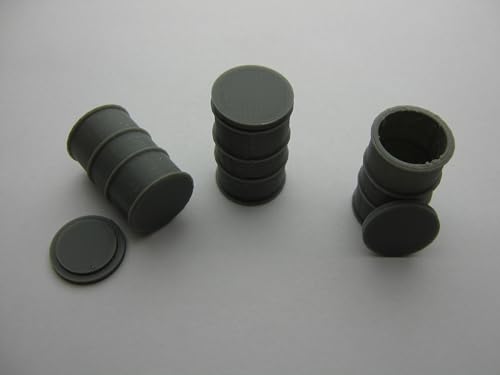 3 Fässer als Set, Modellbauartikel, 1:16-1:18, 1:22,5-1:24, 1:32-1:35, 1:43-1:45 (1:32-1:35, Grau) von pripa