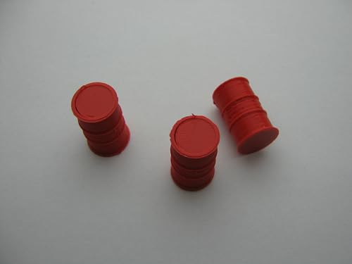 3 Fässer als Set, Modellbauartikel, 1:16-1:18, 1:22,5-1:24, 1:32-1:35, 1:43-1:45 (1:43-1:45, Rot) von pripa