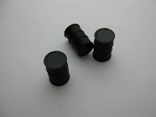 3 Fässer als Set, Modellbauartikel, 1:16-1:18, 1:22,5-1:24, 1:32-1:35, 1:43-1:45 (1:43-1:45, Schwarz) von pripa