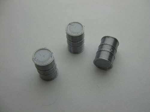 3 Fässer als Set, Modellbauartikel, 1:16-1:18, 1:22,5-1:24, 1:32-1:35, 1:43-1:45 (1:43-1:45, Silber) von pripa