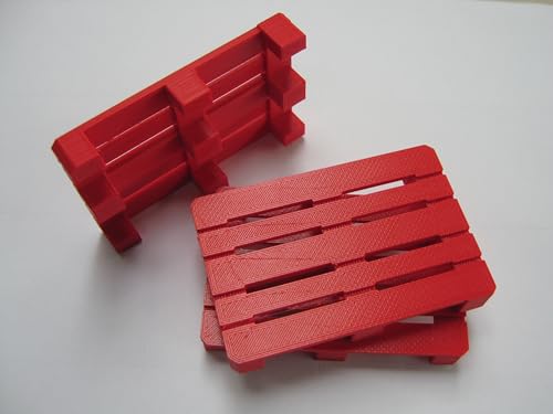 3 Paletten 1:16 Modellbauartikel, Kunststoff, (Rot) von pripa