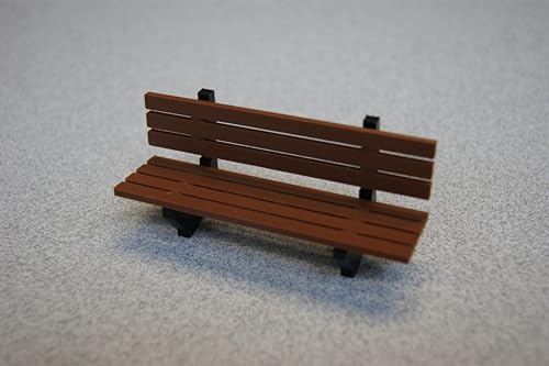Modell Einer Parkbank / Bahnhofsbank 1:22,5 - 1:24 Spur G - Doppelpack (Hellbraun/schwarz) von pripa