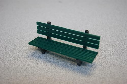 Modell Einer Parkbank / Bahnhofsbank 1:22,5 - 1:24 Spur G - Doppelpack (grün/dunkelgrau) von pripa