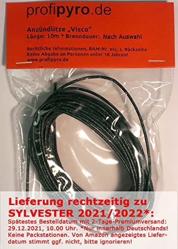 profipyro.de Visco Zündschnur Rolle * Grüne Visco 2,5mm * Anzündlitze (5m-Rolle; Brenndauer: 80 Sek./Meter) von profipyro.de