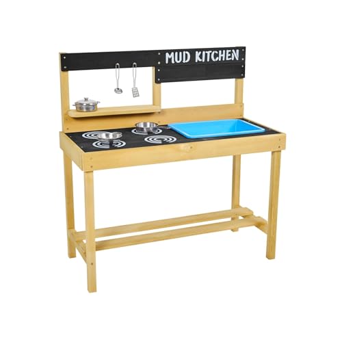 pt, Outdoor Mud Kitchen, Kinder Outdoor-Küche aus Holz für Pretend und Spielen, Schlamm, Wasser, Sand & Sensory Play, Kinder ab 3 Jahren von pt,