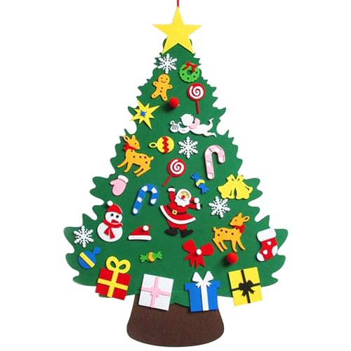 ptumcial Filz Weihnachtsbaum für Kleinkinder Weihnachtsbaum mit 31pcs abnehmbare Weihnachtsschmuck Kinder Weihnachtsbaum -Filz -Weihnachtsbaum für Kleinkinder von ptumcial
