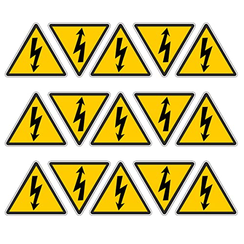 pubblimania Elektrische Gefahrenaufkleber | Material: PVC (Cm 5,3x5 (15 Stk)) von pubblimania
