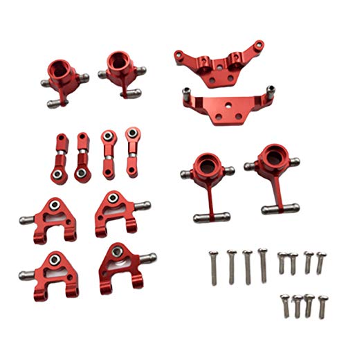 puissant Metall Verbesserte Teile Lenkung Cup Swing Arm Plate Set für P929 P939 K969 K979 K989 K999 1/28 RC Auto, Rot von puissant