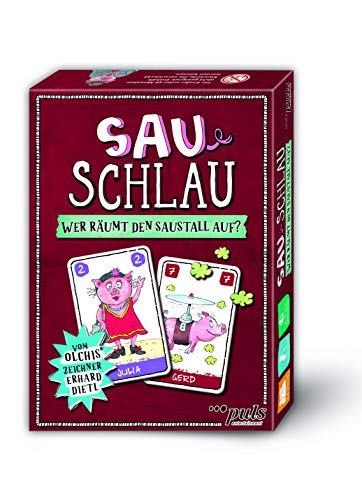 puls entertainment 88888 SauSchlau-Das saulustige Kartenspiel vom OLCHIS-Zeichner Erhard Dietl, White, 13.6 x 9.5 x 1.8 cm von puls entertainment