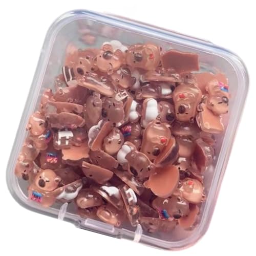 100 Stück Miniatur Capybaras Figuren Weiche Cartoon Tier Ornamente Puppenhäuser Schreibtisch Dekors Nägel Charms Miniaturen von pumpumlia