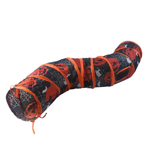 Halloween Kürbis Katzen S-Form Tunnel Playtube Katzen Spielzeug Verstecke Zelt Teasing Spielzeug Indoor Entertainment Spielzeug Haustierbedarf Themenparty Zubehör von pumpumlia