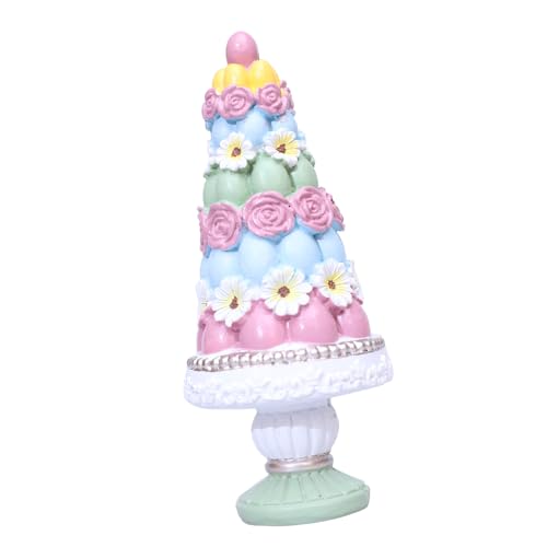Ostereier-Baumstatue mit Blumen-Designs für Zuhause oder Büro, Tischdekoration, Festival-Kuchendekoration, Oster-Skulptur von pumpumlia