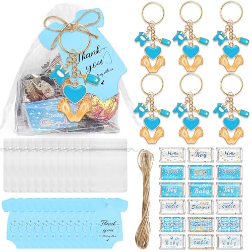 pumpumlia 6/20 Stück Babyfüße-Anhänger-Schlüsselanhänger-Set mit Kordelzugbeutel, Dankeschön-Etikett, Aufkleber für Hochzeit, Babyparty pumpumlia 6/20 Stück Babyfüße-Anhänger-Schlüsselanhänger-Set mit Kordelzugbeutel, Dankeschön-Etikett, Aufkleber für Hochzeit, Babyparty von pumpumlia