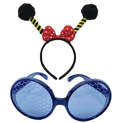 pumpumlia Antennen-Stirnband und Brille, Tier-Antennen-Haarreifen für Kinder, zeigt Tierhaarbänder, Cartoon-Kostüm pumpumlia Antennen-Stirnband und Brille, Tier-Antennen-Haarreifen für Kinder, zeigt Tierhaarbänder, Cartoon-Kostüm von pumpumlia