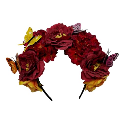 pumpumlia Elegantes Blumen-Haarband, realistisches Schmetterlings-Stirnband für Mädchen, Halloween, trendiges Modell-Show-Stirnband pumpumlia Elegantes Blumen-Haarband, realistisches Schmetterlings-Stirnband für Mädchen, Halloween, trendiges Modell-Show-Stirnband von pumpumlia