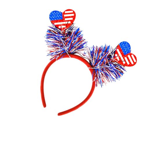 pumpumlia Independence Days Haarreif mit doppeltem Herz-Design, patriotisches Kostümzubehör für Familienfeiern und Grillabende pumpumlia Independence Days Haarreif mit doppeltem Herz-Design, patriotisches Kostümzubehör für Familienfeiern und Grillabende von pumpumlia