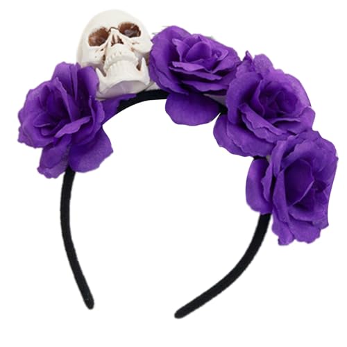 pumpumlia Wiederverwendbares, praktisches Totenkopf-Stirnband und simulierte Blumendekorationen, Kostüm-Stirnband für Halloween, Mottopartys, Halloween, Make-up, Party, Haar-Accessoire pumpumlia Wiederverwendbares, praktisches Totenkopf-Stirnband und simulierte Blumendekorationen, Kostüm-Stirnband für Halloween, Mottopartys, Halloween, Make-up, Party, Haar-Accessoire von pumpumlia