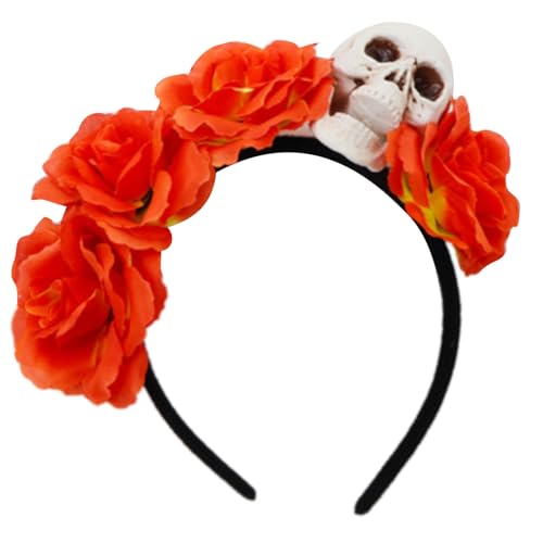 pumpumlia Wiederverwendbares, praktisches Totenkopf-Stirnband und simulierte Blumendekorationen, Kostüm-Stirnband für Halloween, Mottopartys, Halloween, Make-up, Party, Haar-Accessoire pumpumlia Wiederverwendbares, praktisches Totenkopf-Stirnband und simulierte Blumendekorationen, Kostüm-Stirnband für Halloween, Mottopartys, Halloween, Make-up, Party, Haar-Accessoire von pumpumlia