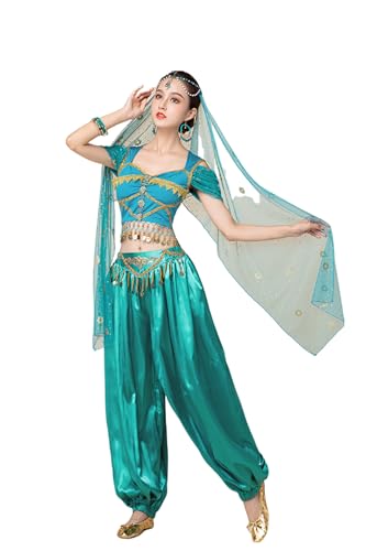 purpleq Frauen Indien Bauchtanz Kostüme Set Sari Outfit Bollywood Ägypten Bauchtanz Bühnenaufführungswettbewerb Halloween Jasmine Princess Fancy purpleq Frauen Indien Bauchtanz Kostüme Set Sari Outfit Bollywood Ägypten Bauchtanz Bühnenaufführungswettbewerb Halloween Jasmine Princess Fancy von purpleq