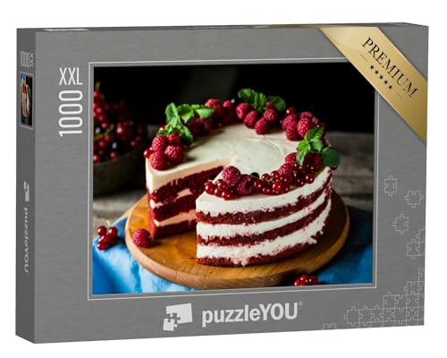 Puzzle 1000 Teile XXL „Amerikanischer Red Velvet Cake, auch bekann als Teufelskuchen“ – aus der Puzzle-Kollektion Kuchen von puzzleYOU