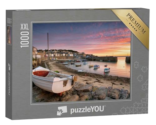 Puzzle 1000 Teile XXL „Atemberaubender Sonnenaufgang über Fischerbooten, Cornwall, England“ – aus der Puzzle-Kollektion England, Cornwall von puzzleYOU