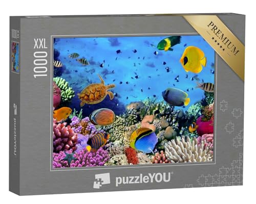 Puzzle 1000 Teile XXL „Bunte Unterwasserwelt: Korallenkolonie im Roten Meer, Ägypten“ – aus der Puzzle-Kollektion Korallen, Unterwasser, Fische & Wassertiere von puzzleYOU