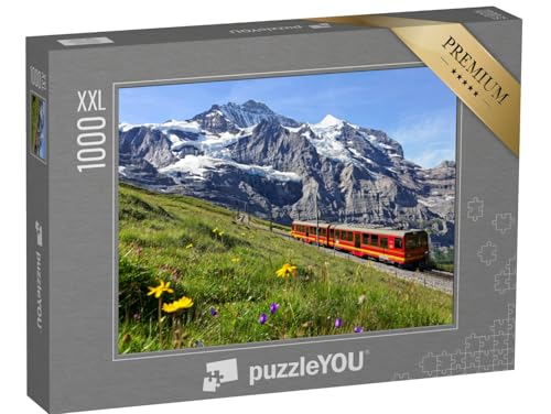 Puzzle 1000 Teile XXL „EIN Touristenzug fährt mit der Jungfraubahn vom Jungfraujoch (Top of Europe) zur Klein“ von puzzleYOU