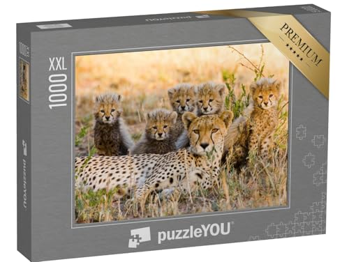 Puzzle 1000 Teile XXL „Gepardenmutter und ihre Jungtiere in der Savanne, Kenia“ – aus der Puzzle-Kollektion Safari, Geparden, Tiere in Savanne & Wüste Puzzle 1000 Teile XXL „Gepardenmutter und ihre Jungtiere in der Savanne, Kenia“ – aus der Puzzle-Kollektion Safari, Geparden, Tiere in Savanne & Wüste von puzzleYOU