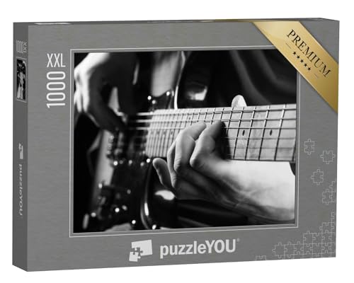 Puzzle 1000 Teile XXL „Gitarrenspiel, schwarz-weiß“ – aus der Puzzle-Kollektion Musik, Menschen von puzzleYOU