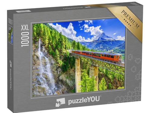 Puzzle 1000 Teile XXL „Gornergrat mit Wasserfall, Brücke und Matterhorn, Zermatt, Wallis, Schweiz“ – aus der Puzzle-Kollektion Schweiz, Landschaft, Matterhorn, Wasserfälle, Berge & Täler Puzzle 1000 Teile XXL „Gornergrat mit Wasserfall, Brücke und Matterhorn, Zermatt, Wallis, Schweiz“ – aus der Puzzle-Kollektion Schweiz, Landschaft, Matterhorn, Wasserfälle, Berge & Täler von puzzleYOU