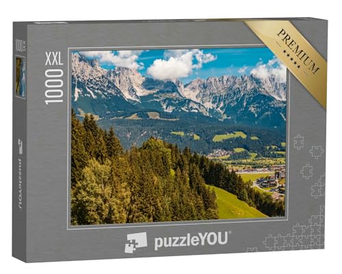 Puzzle 1000 Teile XXL „Hartkaisergipfel über Ellmau am Wilden Kaiser Tirol, Österreich“ – aus der Puzzle-Kollektion Wilder Kaiser von puzzleYOU