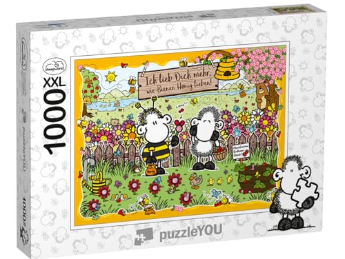Puzzle 1000 Teile XXL „Ich Liebe Dich mehr, wie Bienen Honig lieben!“ Puzzle 1000 Teile XXL „Ich Liebe Dich mehr, wie Bienen Honig lieben!“ von puzzleYOU