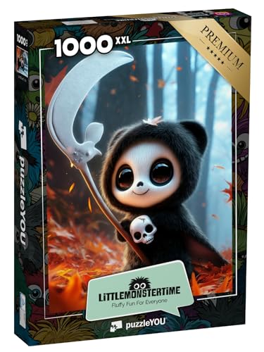 Puzzle 1000 Teile XXL „LITTLEMONSTERTIME: Halloween Grimley“ von puzzleYOU