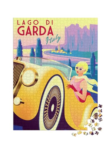 Puzzle 1000 Teile XXL „Lago Di Garda, Italien - Vintage Illustration“ Puzzle 1000 Teile XXL „Lago Di Garda, Italien - Vintage Illustration“ von puzzleYOU