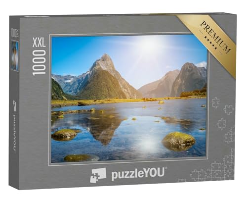 Puzzle 1000 Teile XXL „Mitre Peak am Milford Sound in Neuseeland“ – aus der Puzzle-Kollektion Neuseeland von puzzleYOU